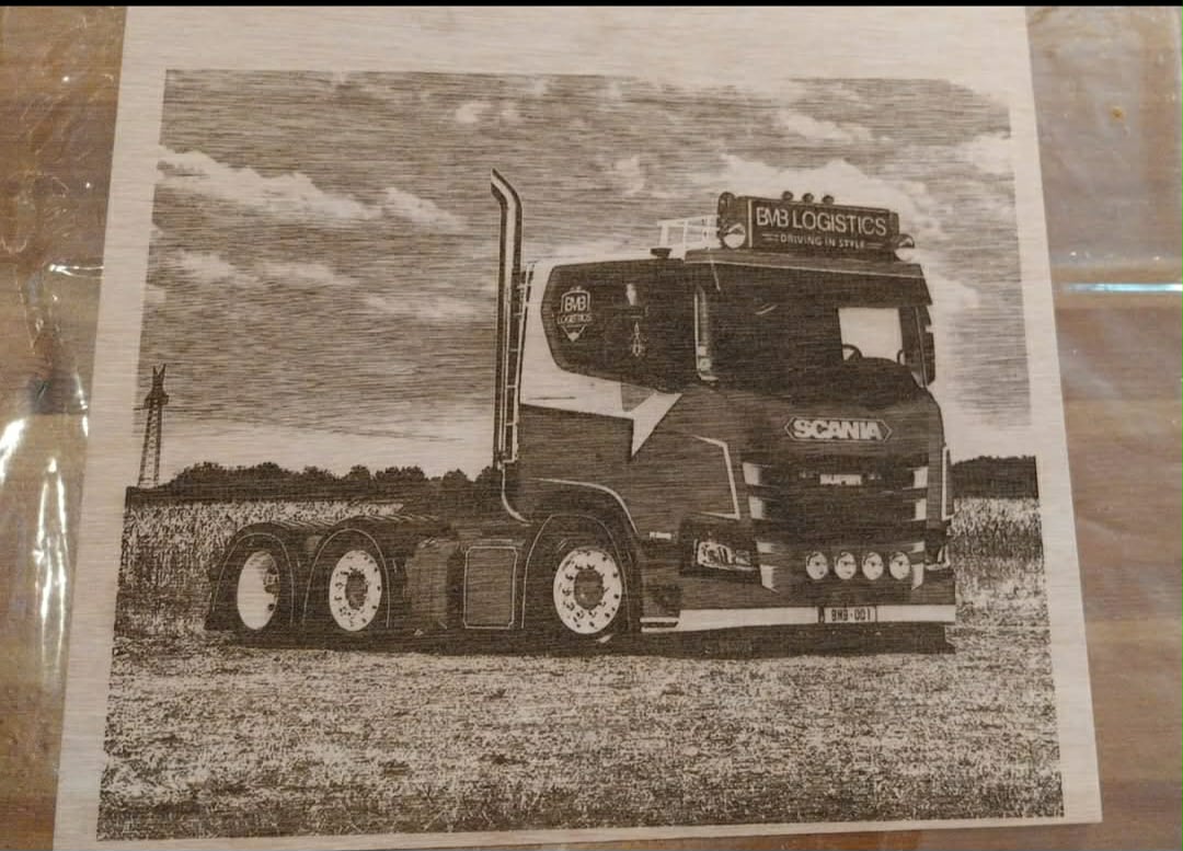 Tekening op multiplex 35cm op 35 cm