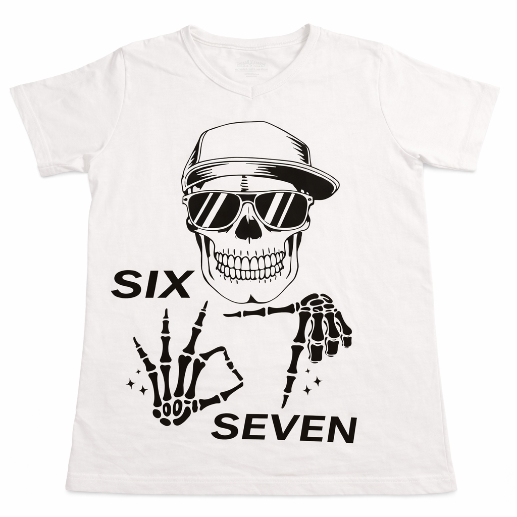 Kindershirt six seven doodshoofd