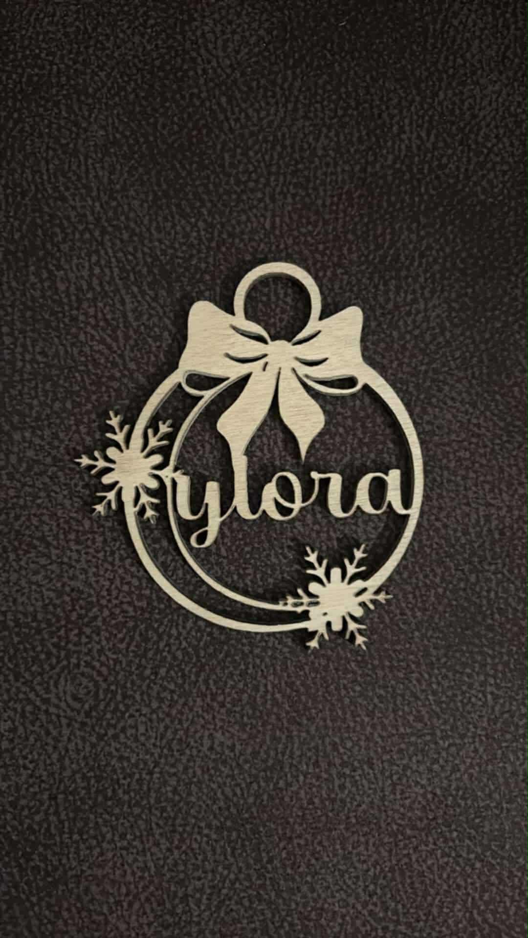 Houten kerstbal 'NAAM'