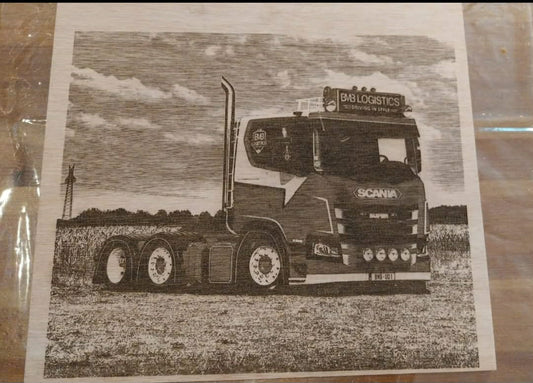 Tekening op multiplex 35cm op 35 cm