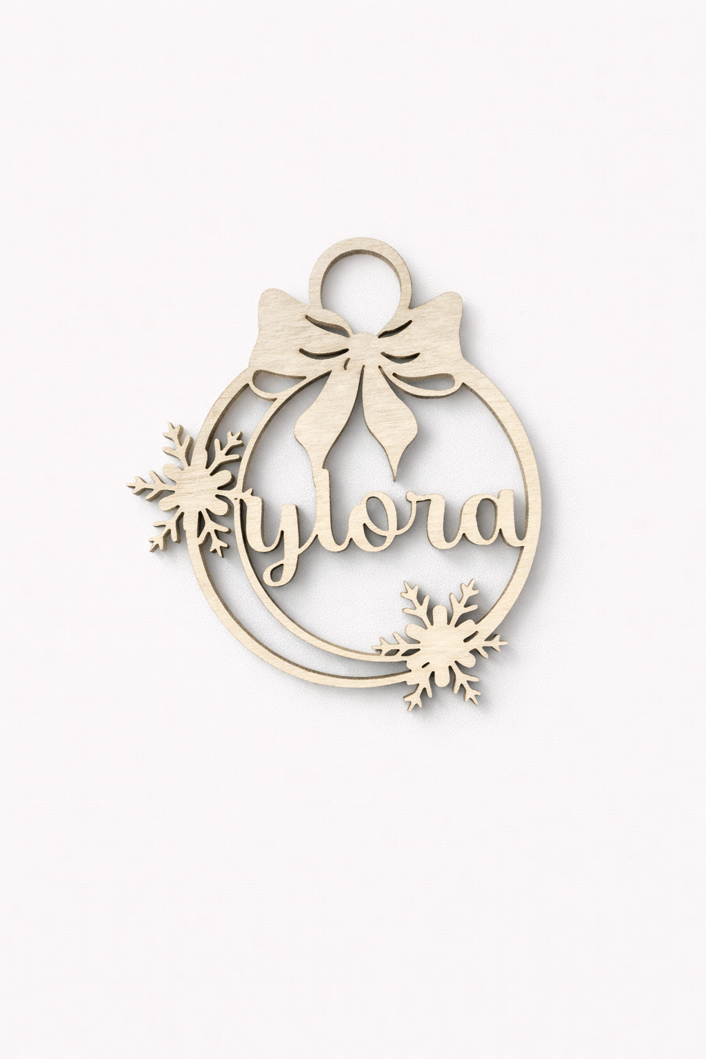 Houten kerstbal 'NAAM'