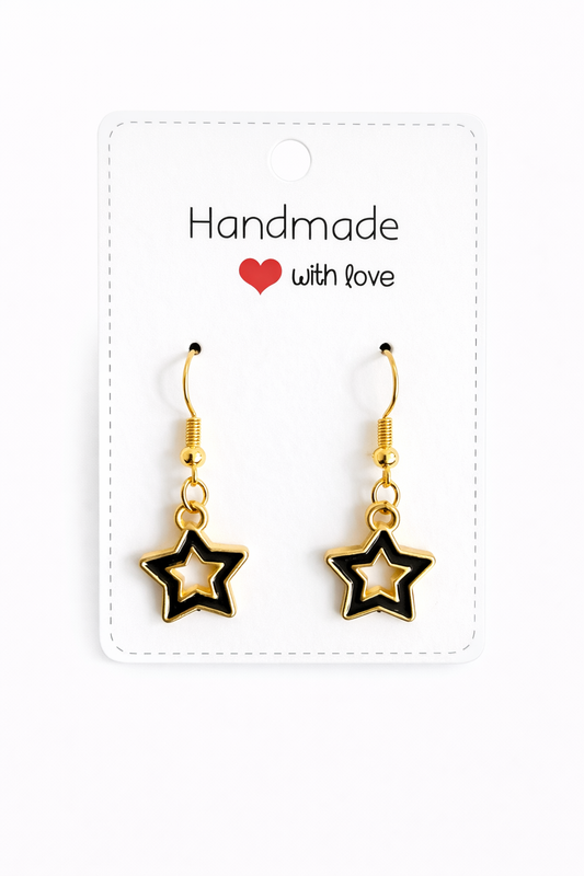 Oorbellen 'Black star'