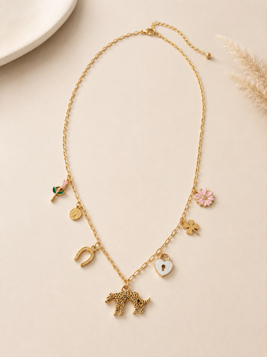 Bedeltjes ketting 'Lucky'