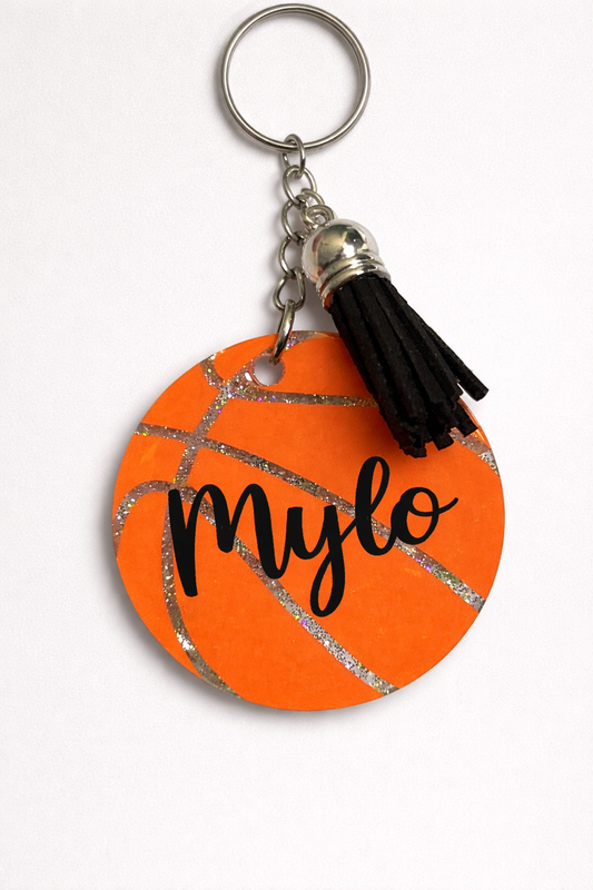 Sleutelhanger basketbal met naam